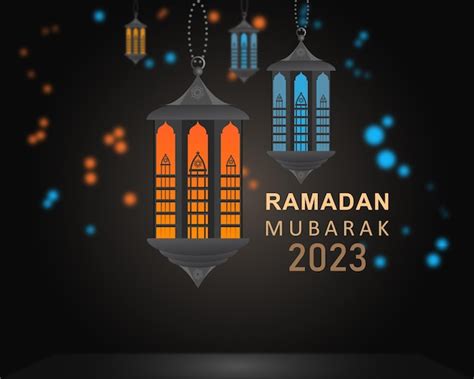 Ramadan Mubarak 2023 Design Caro Vetor Premium