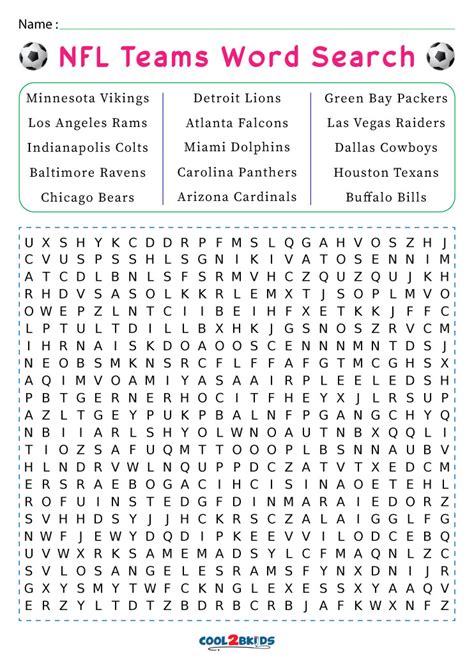 Nfl Word Search Printable Printable Templates Images And Photos Finder