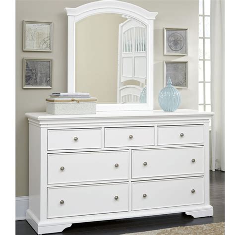 Shop NE Kids Walnut Street White Wood 7-drawer Dresser with Mirror ...