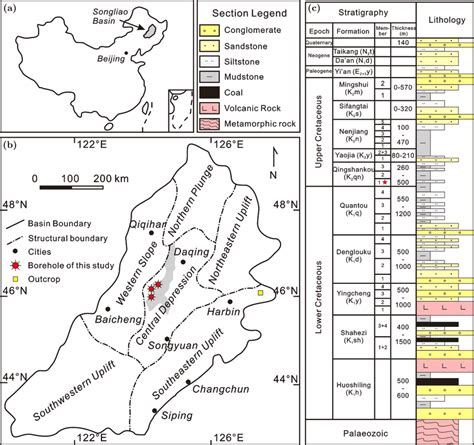 A Location Of The Songliao Basin B Central Depression Locations