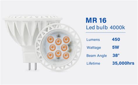 Gohdlamp Pack Mr Led Light Bulbs Watt Equivalent Led Bulb