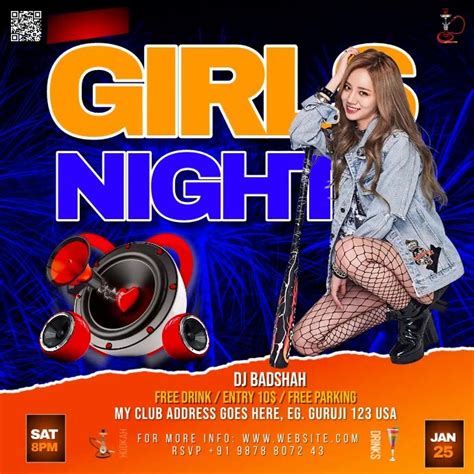 Red Maximalist Girls Night Party Instagram Po Template Postermywall