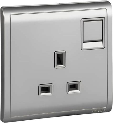 Schneider Electric Pieno 15a 250v 1 Gang Switched Socket Aluminium Silver Sche8215asg1 Buy