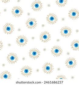 Evil Eye Vector Seamless Pattern Magic Stock Vector Royalty Free