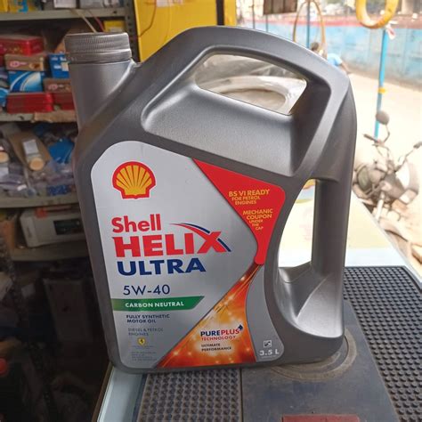 Shell Helix Ultra 5w40 Carbon Natural Full Synthetic Oil Can Of 3 5