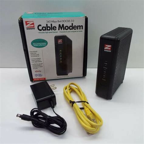 Zoom Cable Modem 8x4 Docsis 30 Model 5345 Xfinity 343 Mbps 5345 00 03