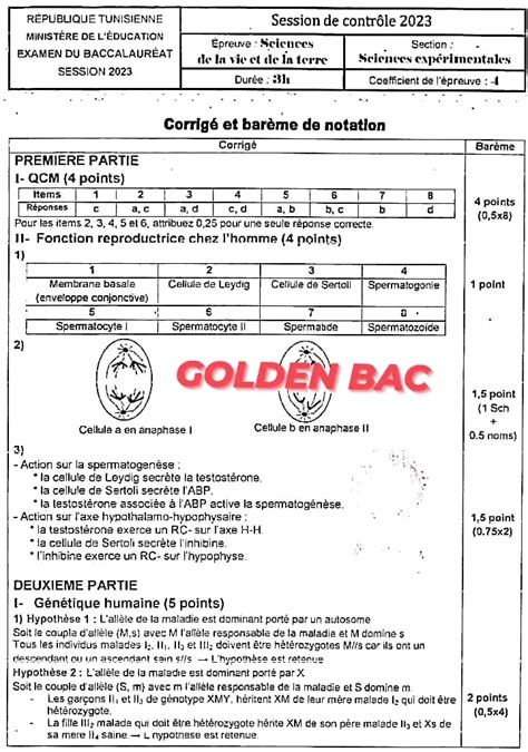 Bac Sc Exp Rimentales Sciences Svt