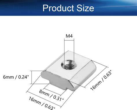 Yinpecly Sliding T Slot Nuts M Half Round Roll In T Nut For