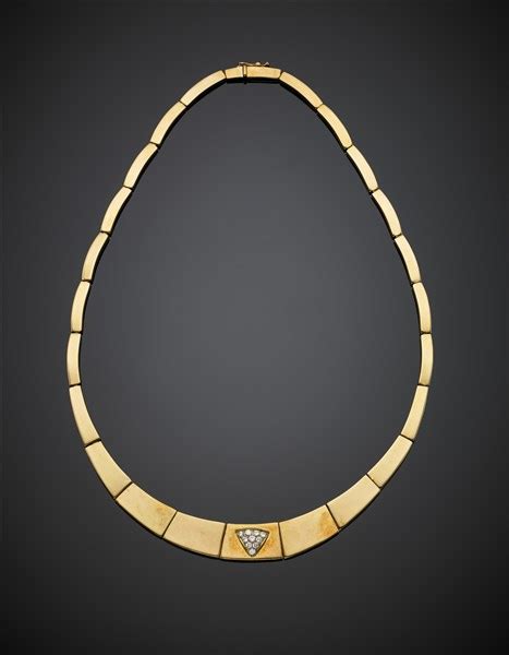 Quadri Collier Articolato A Scalare In Oro Giallo Pav Di Diamanti Per