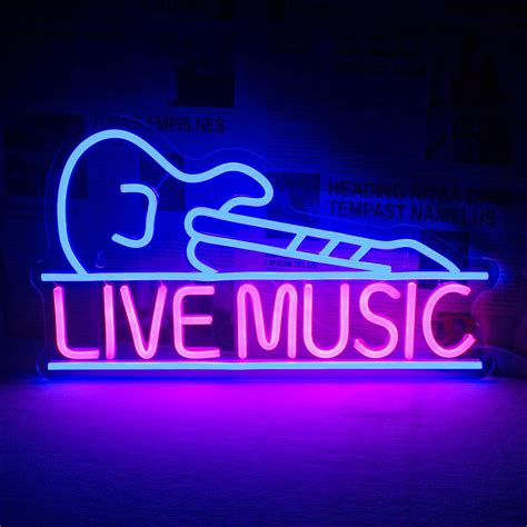 Live Music Neon Sign Music LED Neon Lights Letters Neon Light Sign Neon