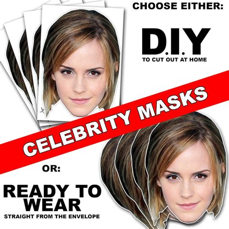 Emma Watson Celebrity Face Mask Diy Or Ready To Wear Etsy