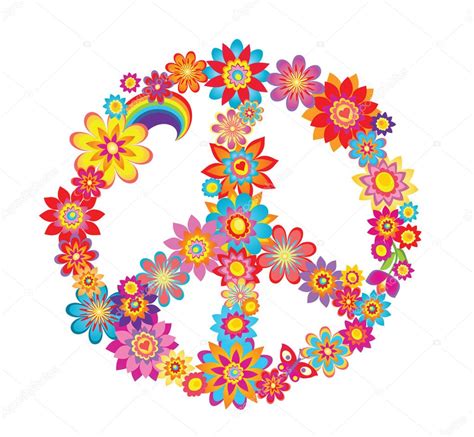 Colorful Peace Flower Symbol Stock Vector Antonovaolena