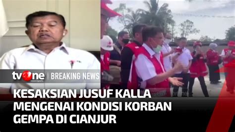 Cerita Jusuf Kalla Saat Tinjau Posko Pengungsian Korban Gempa Cianjur