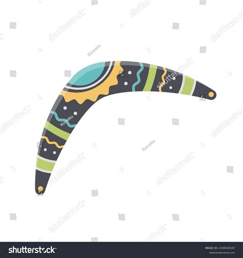 Australian Boomerang Isolated On White Background Stock Vector (Royalty ...