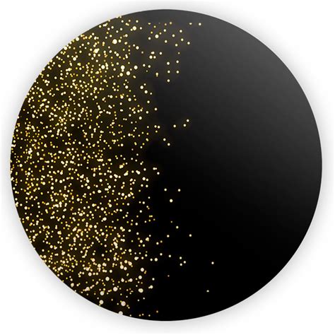 Painel Redondo Glitter Preto Dourado Sublimado D Sublitex