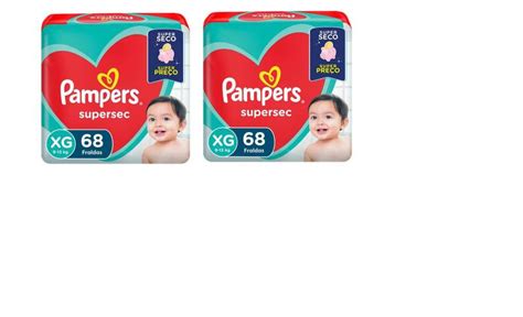 Kit Fralda Pampers Supersec Tam Xg 9 A 13 Kg 136 Unidades Fralda