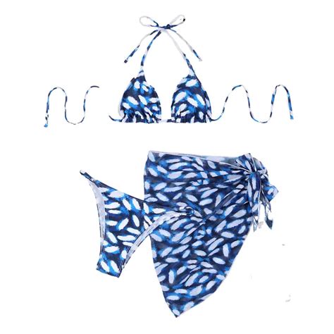 BUIgtTklOP Women S Piece Swimsuits Print Halter Triangle Tie Side Bikini Bathing Suit With