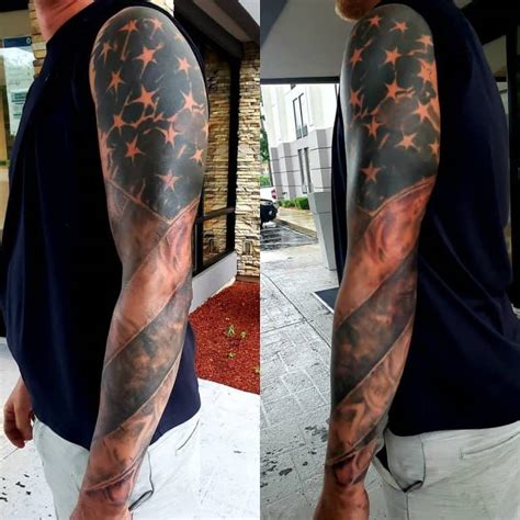 89 Patriotic American Flag Sleeve Tattoo Ideas