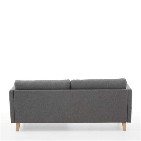 Zweisitzer Ecksofa Im Skandi Design In Grau Stoff Natur Holz Zierra