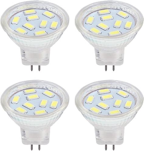 Led Mr11 Light Bulbs 2w 12v 20w Halogen Replacement Gu4 Bi Pin Base Daylight White 6000k