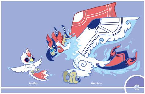 Cosmopoliturtle Pokemon Redesign 627 628 Rufflet Braviary