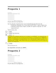 Examen Final Y Pmo Docx Pregunta Correcta Se Punt A