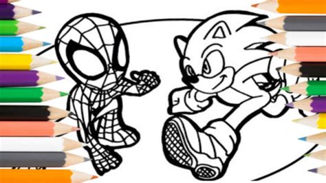 Spidey Vs Sonic Prime Coloring Pages Spider Man Coloring YouTube