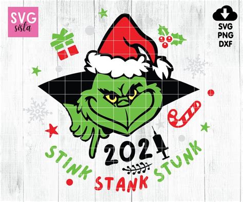 2021 Stink Stank Stunk Svg Round Ornament Svg Grinch Face Svg Etsy Grinch Svg Ornamente