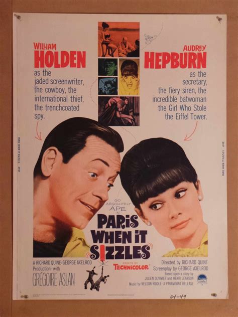 Paris When It Sizzles Original Movie Poster Us 30x40 Simondwyer