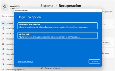 Cómo Restablecer Windows 11 Sin Perder Datos y Aplicaciones