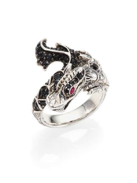 Lyst - John Hardy Naga Black Sapphire, Ruby & Sterling Silver Dragon Ring in Metallic