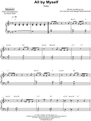 All By Myself Sheet Music Arrangements Available Instantly