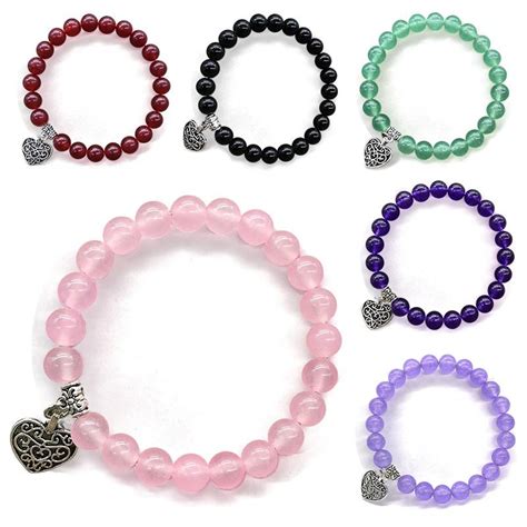 Браслет из бусин из натурального камня для женщин и мужчин, аметисты ...