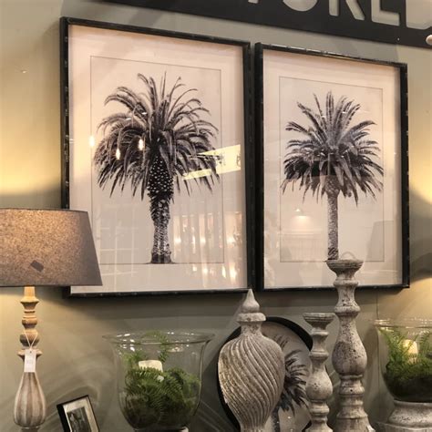 Set Of Two Framed Palm Tree Prints 100cm Annie Mo S Palm Tree Wall