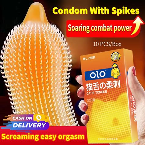 10pcs Dotted Condom With Spike And Bolitas With Lubricant Ultra Thin