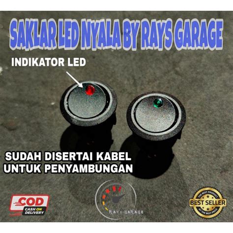 Jual Saklar Power Bulat Rocker Switch LAMPU LED INDIKATOR NYALA 12V ON