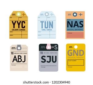 Airport Luggage Tags Set Vintage Luggage Stock Illustration 1202304940 ...