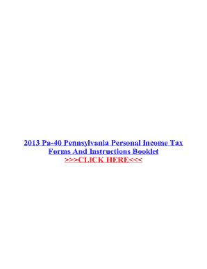 Fillable Online 2013 Pa 40 Pennsylvania Personal Income Tax Forms And