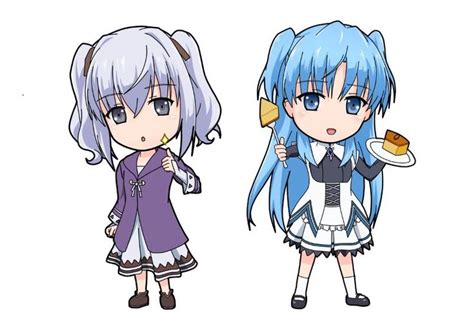 Two Anime Characters One With Blue Hair And The Other With White Hair