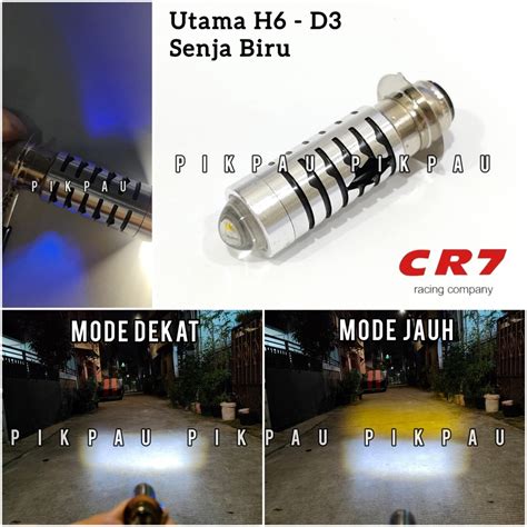 Jual Lampu Utama LED H6 Laser Senja Biru D3 High Low Jauh Dekat Matic