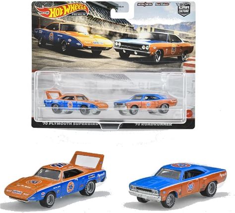 Amazon ホットウィール Hot Wheels プレミアム 2パック プリマス スーパーバード ロードランナー 3才