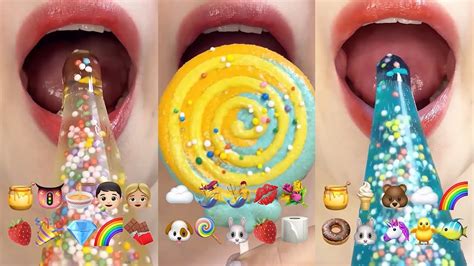 Asmr 3HOUR EMOJI FOOD CHALLENGE DESSERT MUKBANG SATISFYING RELAXING 2