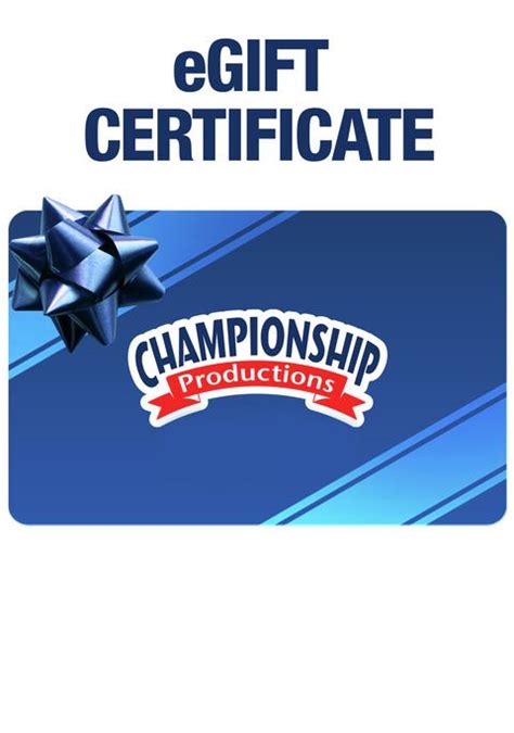 Et Certificate General Championship Productions Inc