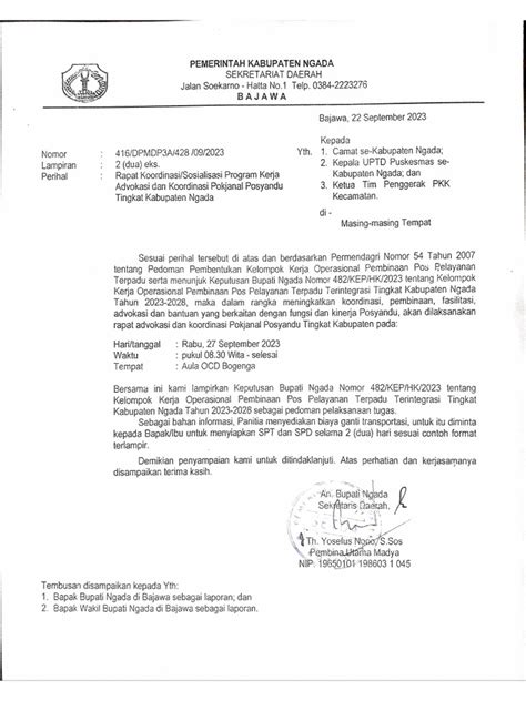 Undangan Camat And Ketua Tpkk Kec Pdf