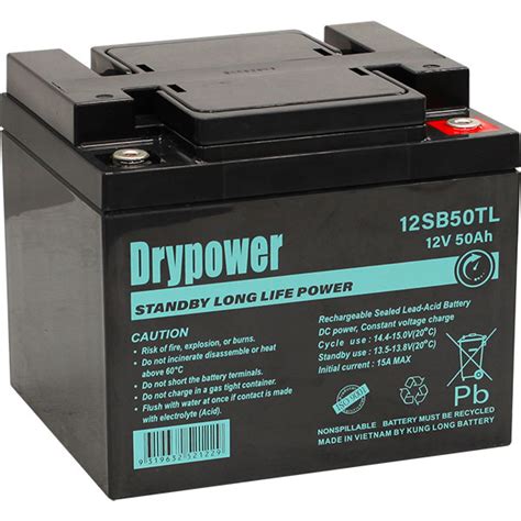 Drypower 12sb50tl 12v 50ah Long Life Standby Agm Battery