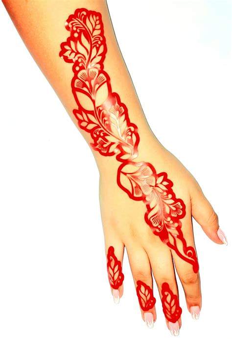 Buy Henna Sticker Stencils Arabic Mehndi Indian Red Or Black Random