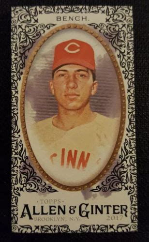 Johnny Bench Topps Allen Ginter Black Border Mini Parallel