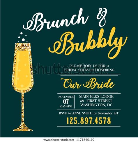 Brunch Bubbly Invitation Bridal Shower Stock Vector Royalty Free 1171645192