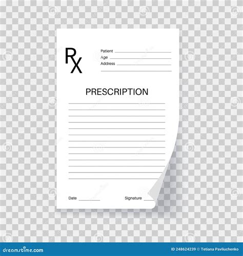 Rx Form Template Stock Vector Illustration Of Medication