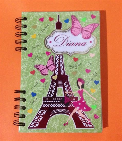 Agenda Tipo Cuaderno Personalizada Con Doble Anillo Met Lico Negro Y